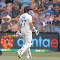  ?? Photo / AP ?? Rory Burns was run out for a duck in England’s first innings in the fifth Ashes test against Australia, being played in Hobart.