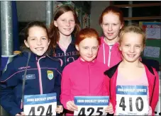  ??  ?? All set for the CBS The Green fun run on Sunday were Lily Clifford, Aoife O’Sullivan, Grace and Róise O’Donnell and Meal Carmody.