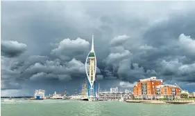  ??  ?? Portsmouth harbour against a backdrop of storm clouds at the weekend