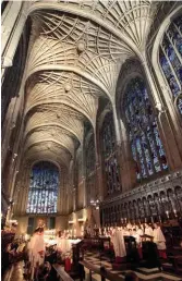  ??  ?? Worth the wait: King’s College Choir’s final rehearsal before Christmas. The chapel was founded by Henry VI in 1446