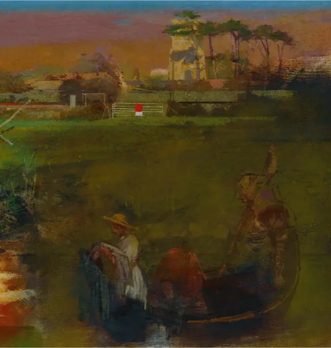  ?? ?? ABOVE Paul Newland, Fishing, oil on canvas, 38x48cm