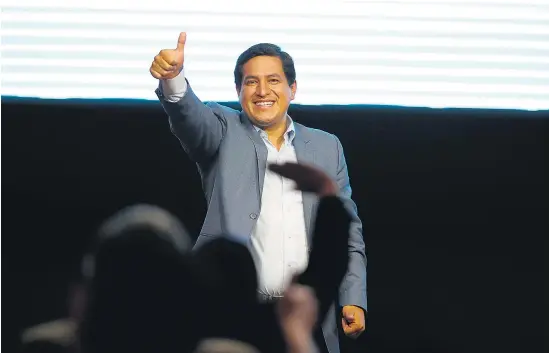  ?? EFE ?? Andrés Arauz celebró el triunfo “en todas las regiones” de Ecuador.