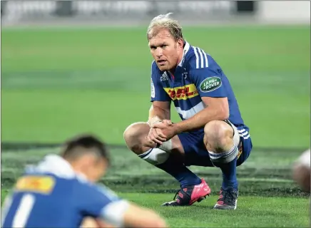  ?? HAGEN HOPKINS/GETTY IMAGES ?? DOWN AND OUT IN WELLINGTON: Stormers’ loose-forward Schalk Burger ponders what might have been if he had decided to go for a line-out instead of the quicktap penalty with three minutes to go at Westpac Stadium yesterday.