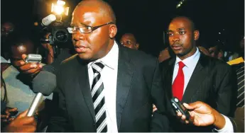  ??  ?? BIRDS OF A FEATHER . . . Tendi Biti (left) and Nelson Chamisa have taken hubris to a new level