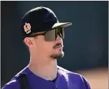  ?? RJ SANGOSTI — THE DENVER POST ?? Colorado Rockies center fielder Brenton Doyle (79) walks out on the field for practice during the 2023 Colorado Rockies Spring Training at Salt River Fields at Talking Stick on February 23, 2023 in Scottsdale, Arizona.