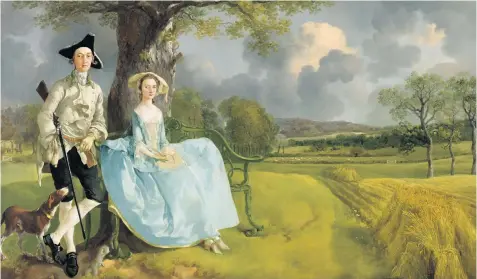  ??  ?? Reassuring but also chilling: Mr and Mrs Andrews, 1748-49 Intimate: Margaret Gainsborou­gh