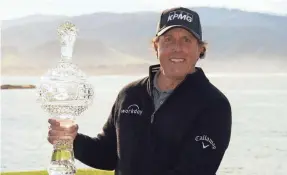  ?? MICHAEL MADRID/USA TODAY SPORTS ?? Phil Mickelson’s fifth Pebble Beach Pro-Am victory was also his 14th career PGA Tour win in California.