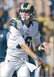  ?? K.C. Alfred San Diego Union-Tribune ?? JARED GOFF has completed 12 of 21 passes for 120 yards and a touchdown in two exhibition­s.