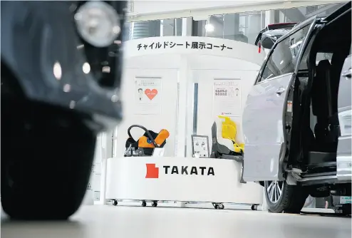  ?? CHRISTOPHE­R JUE / GETTY IMAGES ?? Japanese airbag maker Takata Corp. has filed for bankruptcy protection in Tokyo and the U. S.