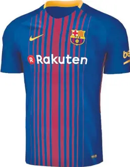  ??  ?? Así será la nueva camiseta del Barça Constará de franjas de menor a mayor grosor FOTO: FH