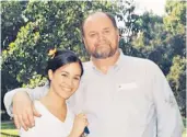  ??  ?? Wedding role: Meghan Markle with her father Thomas Markle, left, who has still to confirm his attendance at her wedding. Maria Lally at her wedding, below right