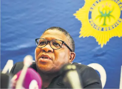  ?? Picture: Jacques Nelles ?? APPEAL. Minister of Police Fikile Mbalula yesterday asked protesters to exercise their rights in accordance with the law when they march in Pretoria today.