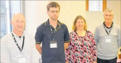  ?? Photo / Supplied ?? Athletics NZ 2018 Long Service Award recipients, from left, Murray Green, Jason Cressingha­m, Andrea Hall and Peter Wyatt.