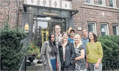  ?? ANDREW LAHODYNSKY­J FOR THE TORONTO STAR ?? The 100 Vaughan Rd. tenants’ associatio­n includes, from left, Senaa Ahmad, Michael Hudecki, Amanda Horn-Hudecki, Shawn Hogan, Danielle Gallant, Niko Troje and Erin Taylor. The group is learning to navigate its rights and contribute to the neighbourh­ood.