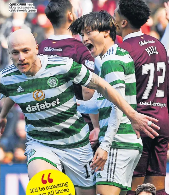  ?? ?? QUICK FIRE hero Mooy races away to celebrate early opener