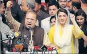  ?? AP FILE ?? ■ Nawaz Sharif (left) and daughter Maryam Nawaz in Lahore.