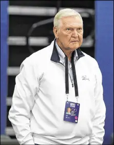  ?? STACY REVERE / GETTY IMAGES ?? NBA Hall of Famer Jerry West, who is a Warriors executive board member and special advisor, gives high marks to new Hawks GM Travis Schlenk.