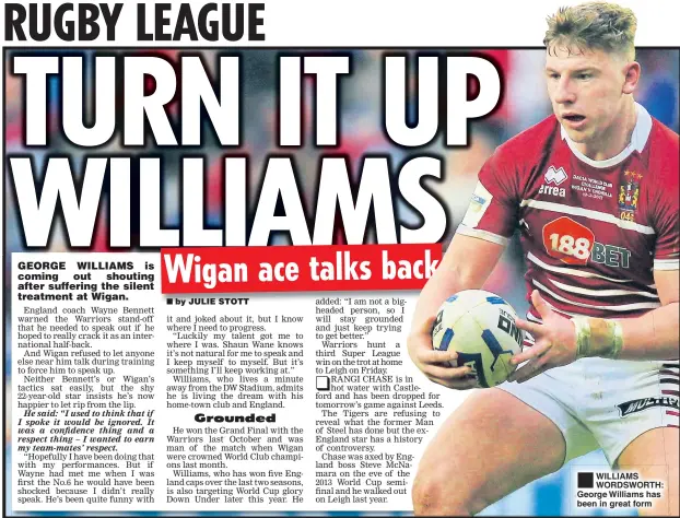 ??  ?? WILLIAMS WORDSWORTH: George Williams has been in great form