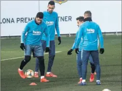  ??  ?? VOLVIÓ AL TRABAJO. Suárez se entrenó tras no hacerlo el jueves.