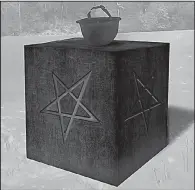  ?? AP/Satanic Temple ?? This is an artist’s rendering of the monument the Satanic Temple wants to install at Veterans Memorial Park in Belle Plaine, Minn.