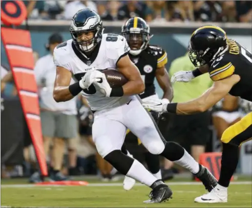  ?? THE ASSOCIATED PRESS ?? Eagles tight end Dallas Goedert during a preseason game against the Pittsburgh Steelers.