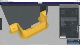  ??  ?? Les slicers permettent de découper le volume à imprimer en tranches successive­s, de visualiser et simuler le résultat en 3D et de régler tous les paramètres physiques de l’imprimante (températur­e, vitesse d’avance, type de matériau, etc.).