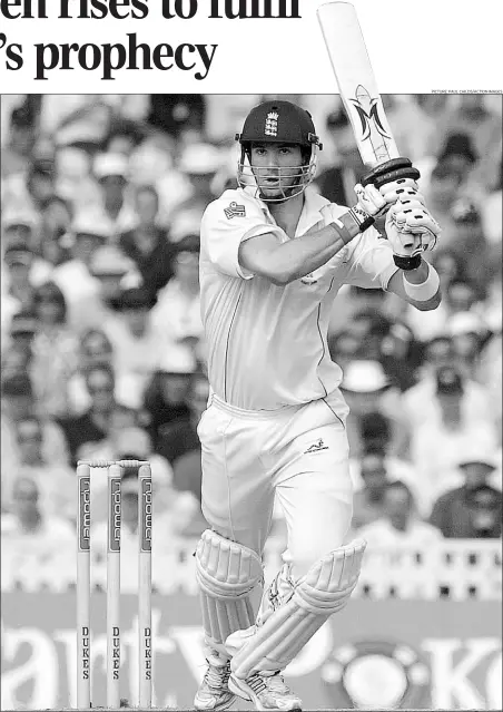  ??  ?? Free spirit: England’s Kevin Pietersen showed the audacity of the great Viv Richards as he smashed Australia’s bowlers all round the Oval on Monday