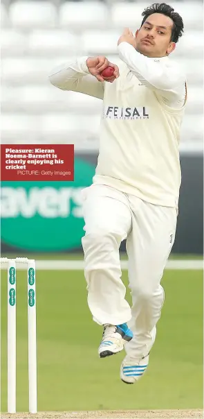  ?? PICTURE: Getty Images ?? Pleasure: Kieran Noema-Barnett is clearly enjoying his cricket