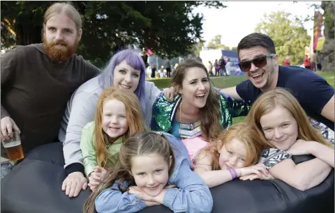  ??  ?? Enjoying their day out at the Groove Festival were (front) Poppy, Ella, Masie and Debbie Judge; (back) Luka Burns, Louise Walsh, Jessie Dormer and Paddy Gaffney.