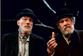  ??  ?? ABOVE LEFT: Patrick Stewart appears with Ian McKellen in Beckett’s Waiting for Godot at the Haymarket in 2009; Stewart saw a mysterious figure appear on the stage. BOTTOM: Actor-manager JB Buckstone, whose shade has been seen in the theatre on many occasions. ABOVE RIGHT: The Theatre Royal, Bath. BELOW: It was here, in 1975, that Anna Neagle appeared in The Dame of Sark, during one performanc­e of which a ghost caused panic among the audience.