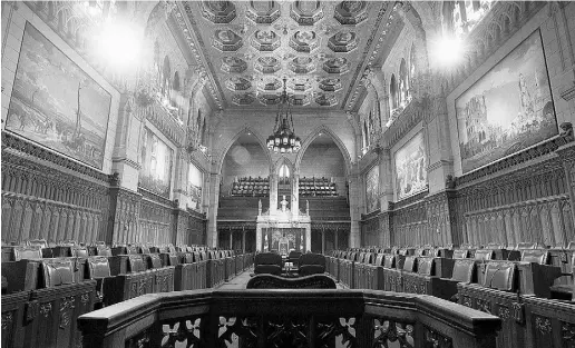  ?? Adrian Wyld / THE CANADIAN PRESS ?? The Senate chamber in Ottawa.