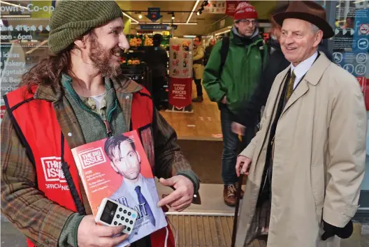  ??  ?? Street smarts: Bristol-based Robin Fabian says he is the only Big Issue seller in the area with a card reader