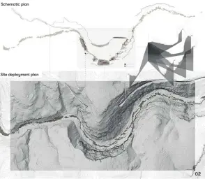  ??  ?? 02 — Natural and built elements merge, revealing the scale of the landscape, geological time and the place of humans within it.