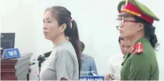  ??  ?? The file picture shows Vietnamese blogger Nguyen Ngoc Nhu Quynh standing trial at a courthouse in Nha Trang on June 29, 2017.