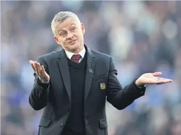  ?? REUTERS ?? Manchester United manager Ole Gunnar Solskjaer looks dejected after the match against Leicester.