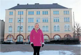  ?? FOTO: JESPER SUNDSTRÖM ?? I dag ser Lignellska huset, där Sonja Bäckman berättar att Finlands flagga hissades, annorlunda ut än vad den gjorde 1941.