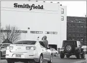  ?? STEPHEN GROVES/AP ?? The Smithfield Foods meat processing plant in Sioux Falls, South Dakota, is closed indefinite­ly by the coronaviru­s.