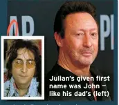  ?? ?? Julian’s given first name was John — like his dad’s (left)