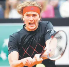  ??  ?? Zverev in action during the final against Nadal at the ATP Tennis Open tournament at the Foro Italico in Rome. — Reuters photo