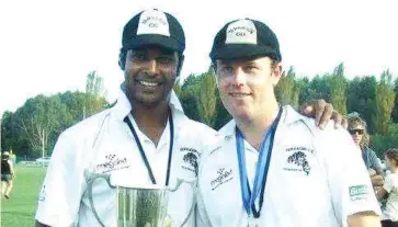  ??  ?? Gamini Kumara (left) tasted success in his first season at Yarragon under the captaincy of Daniel Hamilton in the 2010/11 season.