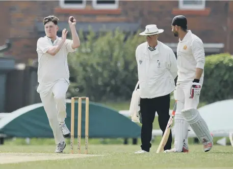  ??  ?? South Shields bowler Shea Clements all set to deliver against Sunderland CC, played at Woods Terrace. All pictures by Tim Richardson.