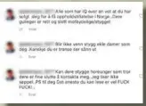  ?? FOTO: SKJERMDUMP ?? Her er flere av kommentare­ne som ble skrevet under et av bildene på Krizza Elisabeths Instagram-konto.