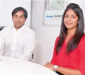  ??  ?? Freyr Energy co-founders Saurabh Marda (left) and Radhika Choudary