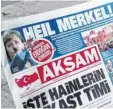  ?? Foto: dpa ?? Die Zeitung „Aksam“machte gestern Stimmung gegen die Kanzlerin.