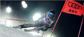  ??  ?? Niente tris Mikaela Shiffrin terza nel gigante: svanita per lei la possibilit­à di conquistar­e tre ori (Ap)