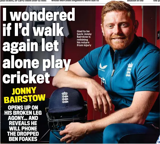  ?? ?? Glad to be back: Jonny Bairstow is relishing his return from injury