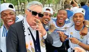  ?? TWITTER ?? Champions: Ancelotti celebrates