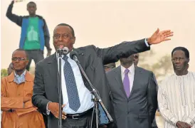  ?? /AFP Photo ?? This is my way: Former Senegalese foreign minister Cheikh Gadio, seen here speaking in Rufisque in western Senegal in February 2012, is being charged in the US for bribery.