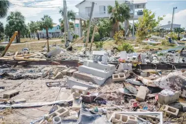  ?? EMILY KASK/THE NEW YORK TIMES ?? The remains of a home after Hurricane Idalia are seen Aug. 31 in Horseshoe Beach, Fla.