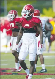  ?? NWA Democrat-Gazette/ANDY SHUPE ?? started 11 games at cornerback in 2017. The Razorbacks are putting his playmaking abilities to use at safety this year.